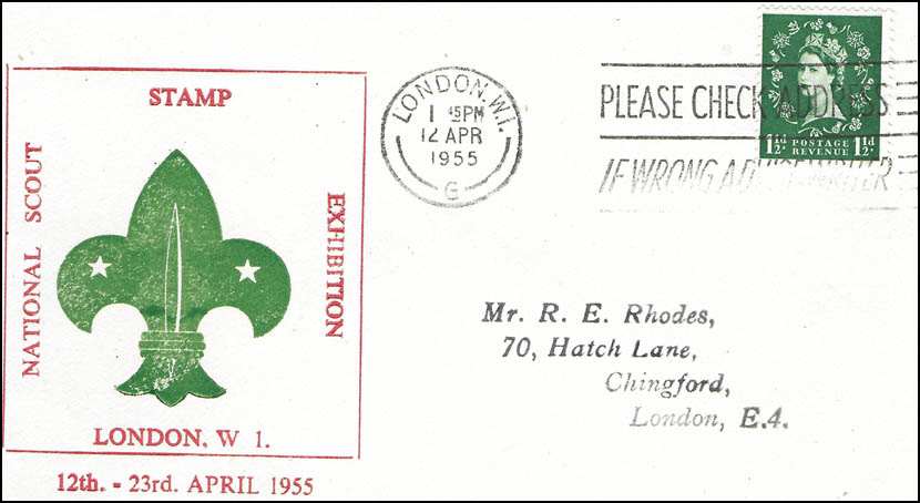 1955 Stamp Show London Cover No 1